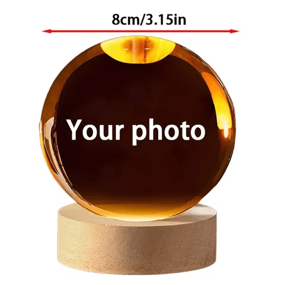Personalized Ultrasound Crystal Ball With Laser Engraved Baby Photo Keepsake Gift 7