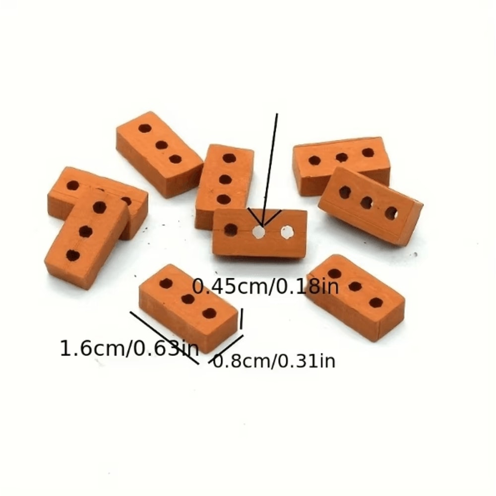 100PCS Mini Clay Brick Set For DIY Diorama Architecture Model Display 4