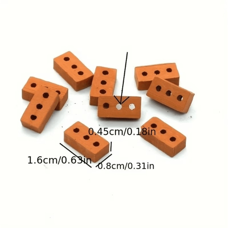 100PCS Mini Clay Brick Set For DIY Diorama Architecture Model Display 4