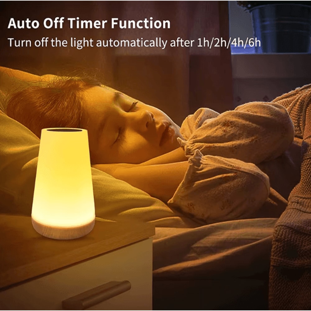 13Color RGB Touch Night Light With Remote Control Dimmable Rechargeable Bedside Lamp 4