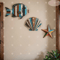 Colorful Wooden Ocean Wall Decor Set Sea Fish Shell Starfish Farmhouse Art 3