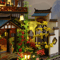 DIY Elegant Orchid Pavilion Book Nook Kit 3D Chinese Style Miniature Shelf Decor 2