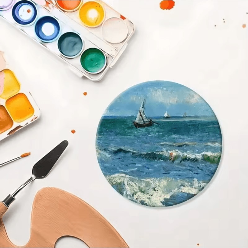 5PCS Unfinished Wooden Coaster Set 4Inch DIY Blank Wood Coasters For Crafts Home Decor 3