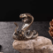 Antique Copper Mini Snake Figurine Vintage Bronze Desk Ornament For Home Office Decor 0