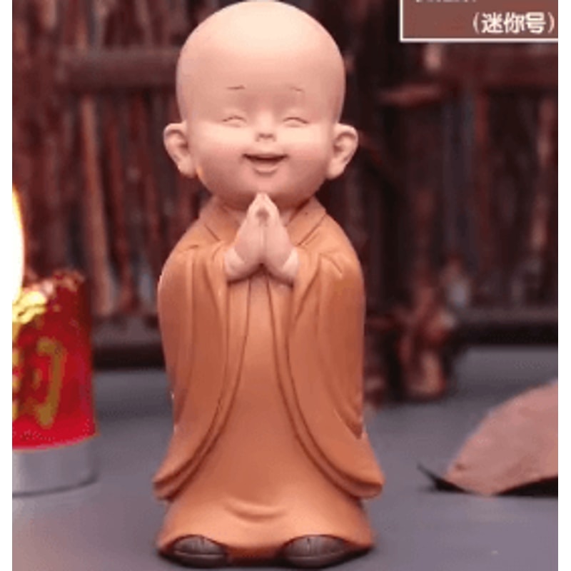 Cute Mini Monk Resin Figurine Zen Buddha Statue For Desk Home Decor 7