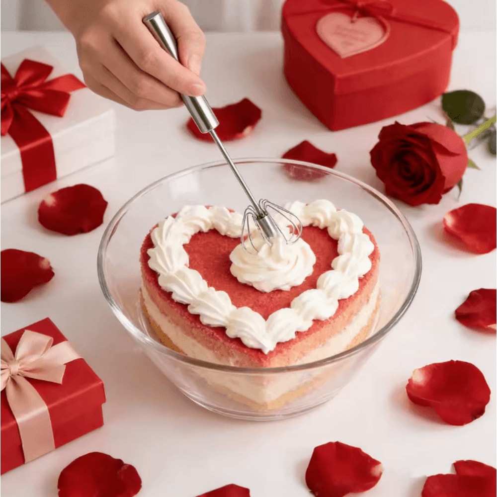 1Second Mini Whisk Handheld Milk Frother Egg Beater OnePress Coffee Mixer Tool 3