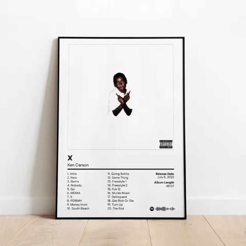 Ken Carson A Great Chaos Canvas Poster Hip Hop Album Cover Wall Art For Room Decor 6