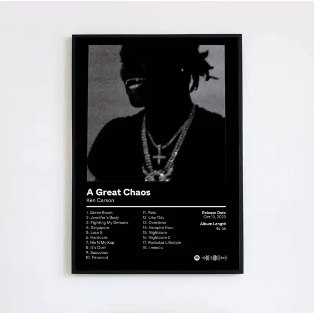 Ken Carson A Great Chaos Canvas Poster Hip Hop Album Cover Wall Art For Room Decor 7