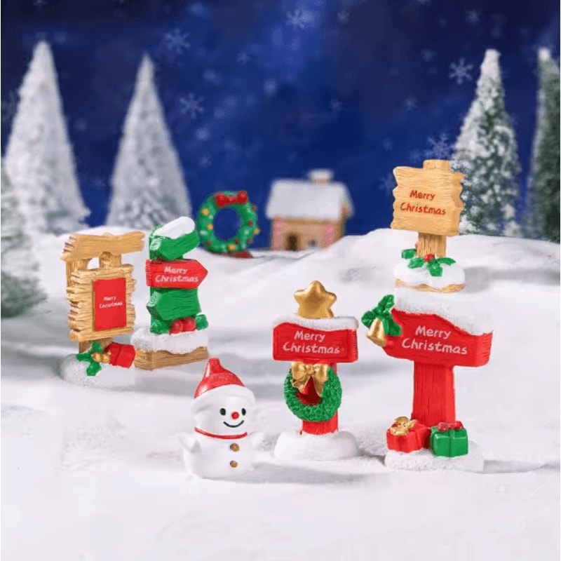 Resin Mini Road Sign Fairy Garden Decor DIY Micro Landscape Miniature Ornament 2