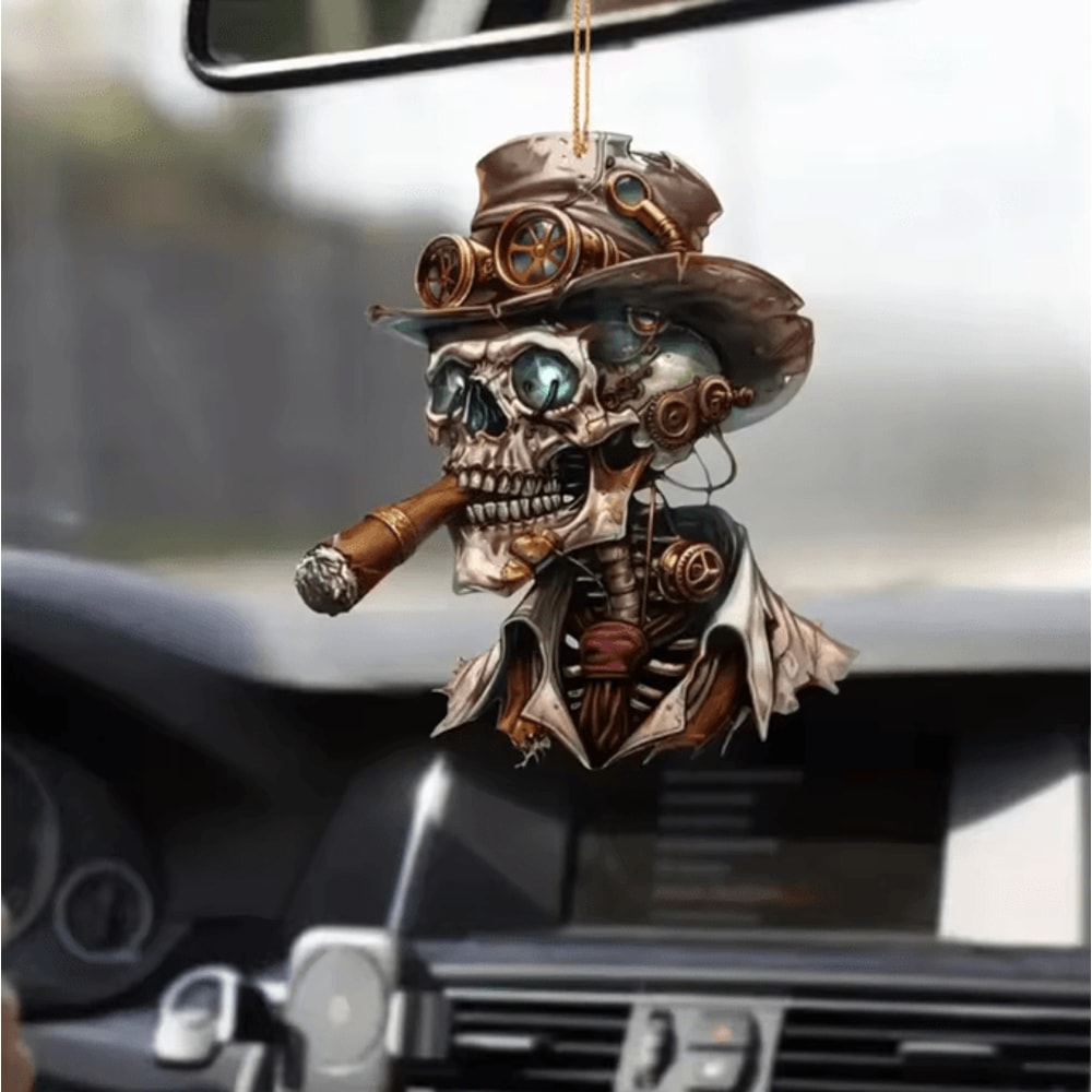 Personalized Acrylic Halloween Car Pendant Spooky Rearview Mirror Hanging Decor 0