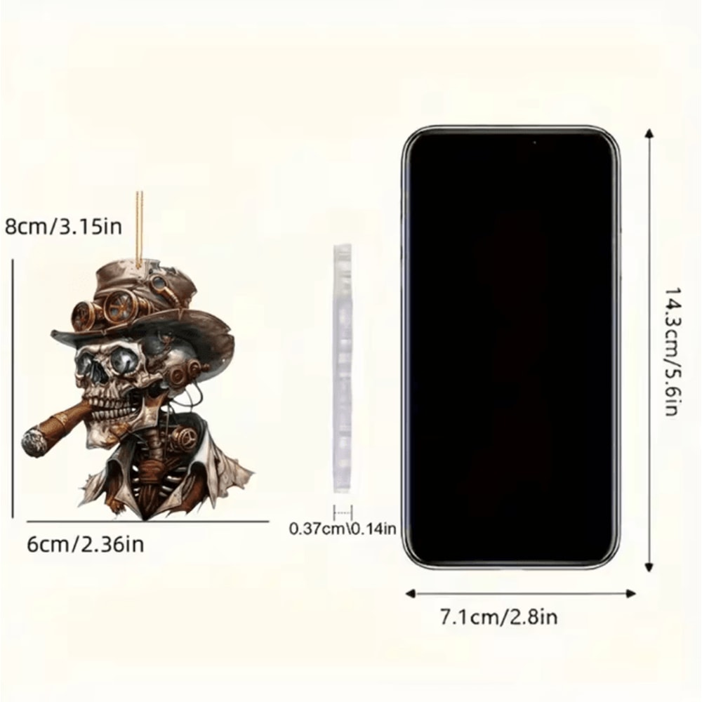 Personalized Acrylic Halloween Car Pendant Spooky Rearview Mirror Hanging Decor 4