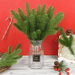 20pcs artificial pine branches – realistic fake pine stems for diy christmas garland & decor