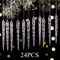 24PCS Acrylic Christmas Icicle Ornaments Realistic Hanging Tree Decorations For Winter Decor 5