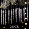 24PCS Acrylic Christmas Icicle Ornaments Realistic Hanging Tree Decorations For Winter Decor 5
