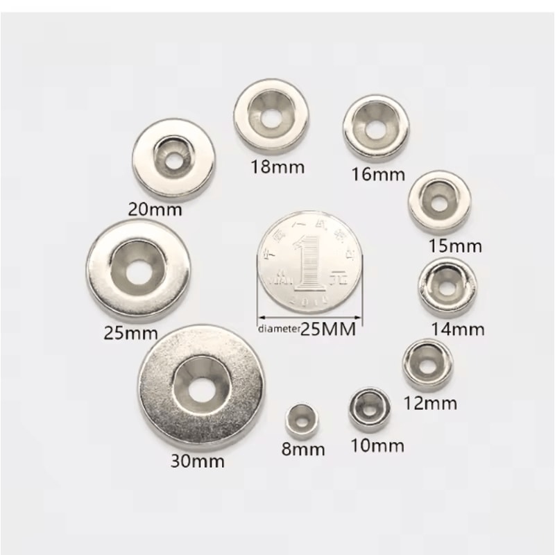 10PCS N52 Countersunk Neodymium Magnet Disc 30mm By 5mm With Screw Hole For HeavyDuty Mounting 2