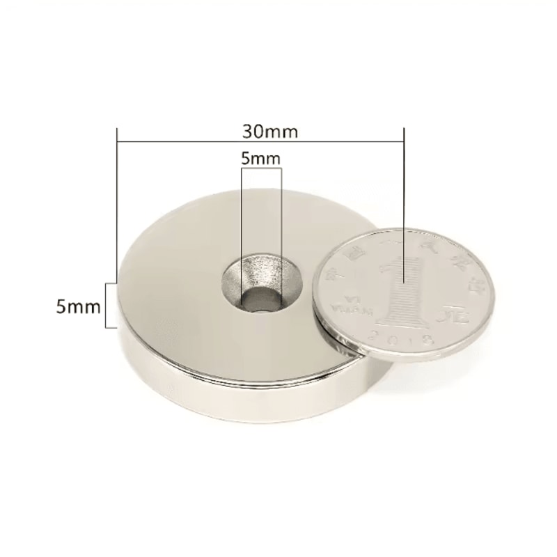 10PCS N52 Countersunk Neodymium Magnet Disc 30mm By 5mm With Screw Hole For HeavyDuty Mounting 3