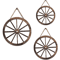 Vintage Rustic Wooden Wagon Wheel Wall Decor Old Western Farmhouse Hanging Cartwheel 0
