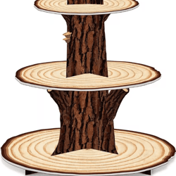 3-tier wooden cupcake stand – rustic farmhouse dessert display for parties & baby showers