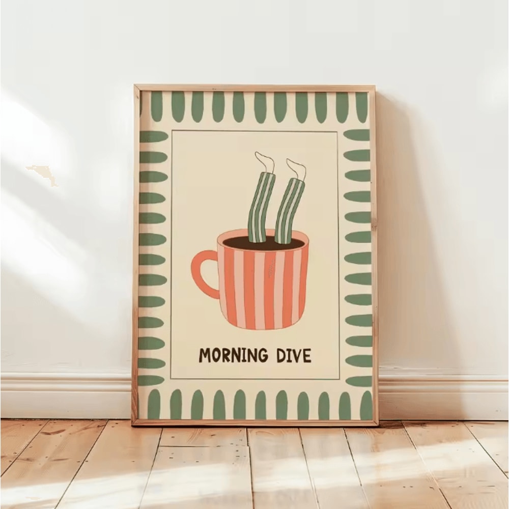 Retro Coffee Wall Art Print Minimalist Kitchen Poster For Coffee Lovers Cafe Decor 9