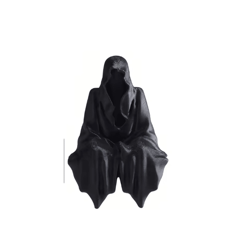 3D Printed Hooded Cloaked Statue Gothic Dark Aesthetic Figurine For Desk Shelf Decor 6