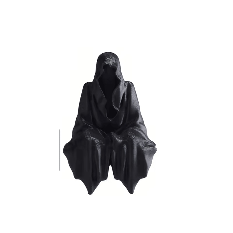 3D Printed Hooded Cloaked Statue Gothic Dark Aesthetic Figurine For Desk Shelf Decor 6