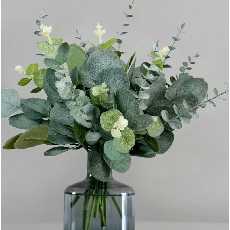 369PCS Artificial Eucalyptus Bouquet Realistic Fake Greenery For Home Wedding Vase Decor 0