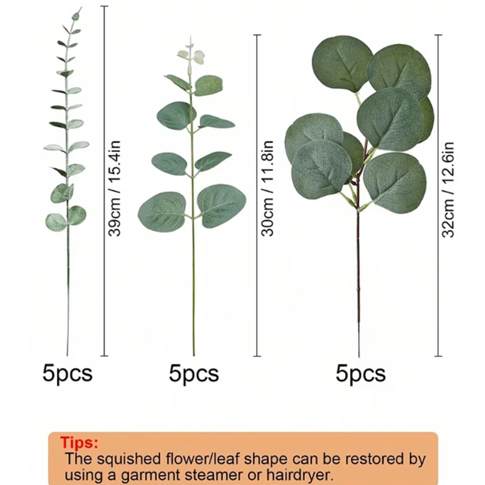 369PCS Artificial Eucalyptus Bouquet Realistic Fake Greenery For Home Wedding Vase Decor 4