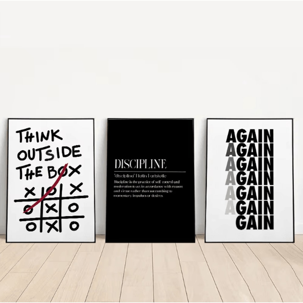 Motivational Discipline Quotes Canvas Wall Art Modern Inspirational Poster For Home Office Decor 0
