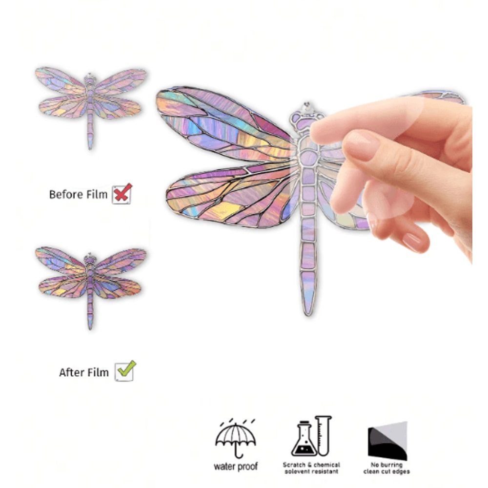 Colorful Acrylic Dragonfly Suncatcher Hanging Window Pendant For Home Garden Decor 4