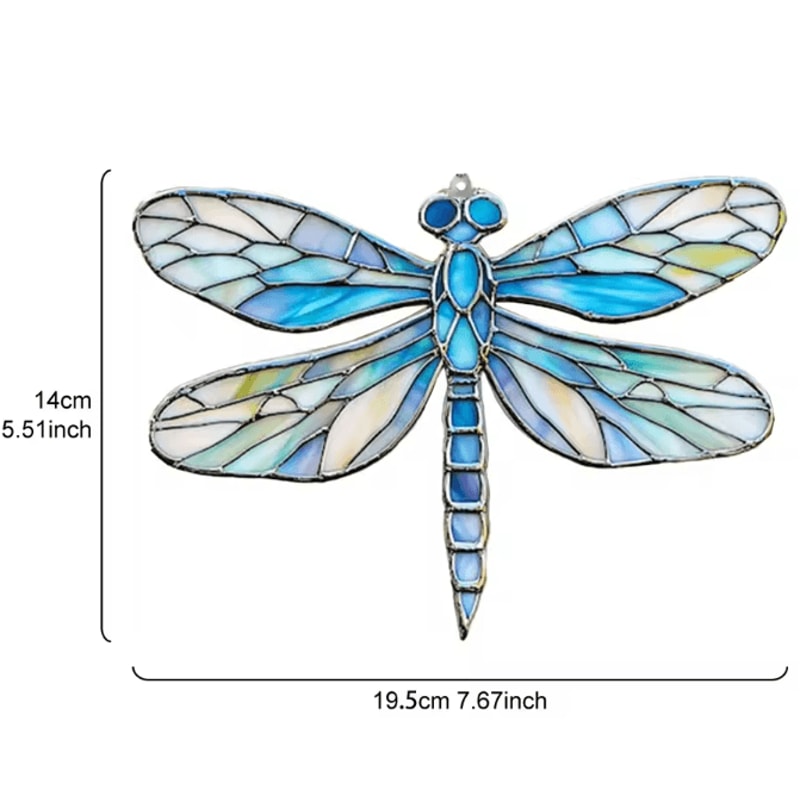 Colorful Acrylic Dragonfly Suncatcher Hanging Window Pendant For Home Garden Decor 5