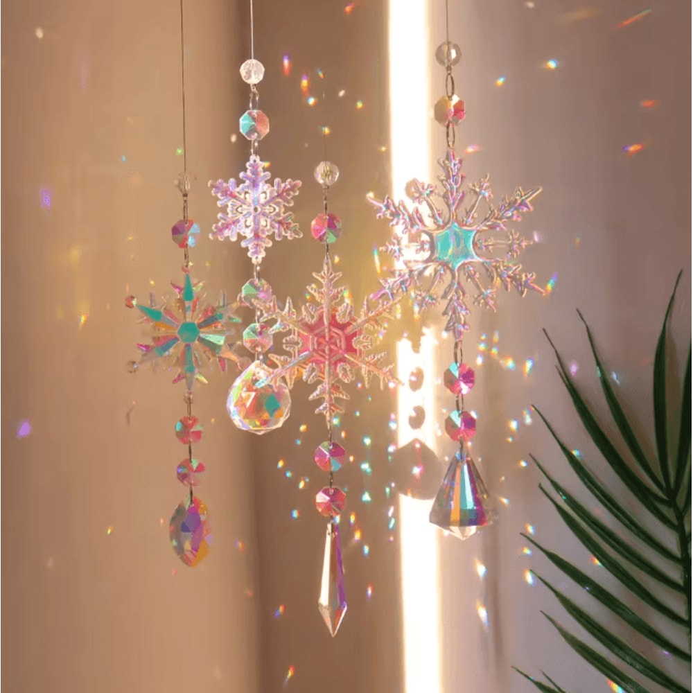 Crystal Suncatcher Wind Chime Rainbow Maker Hanging Decor For Window Garden 10