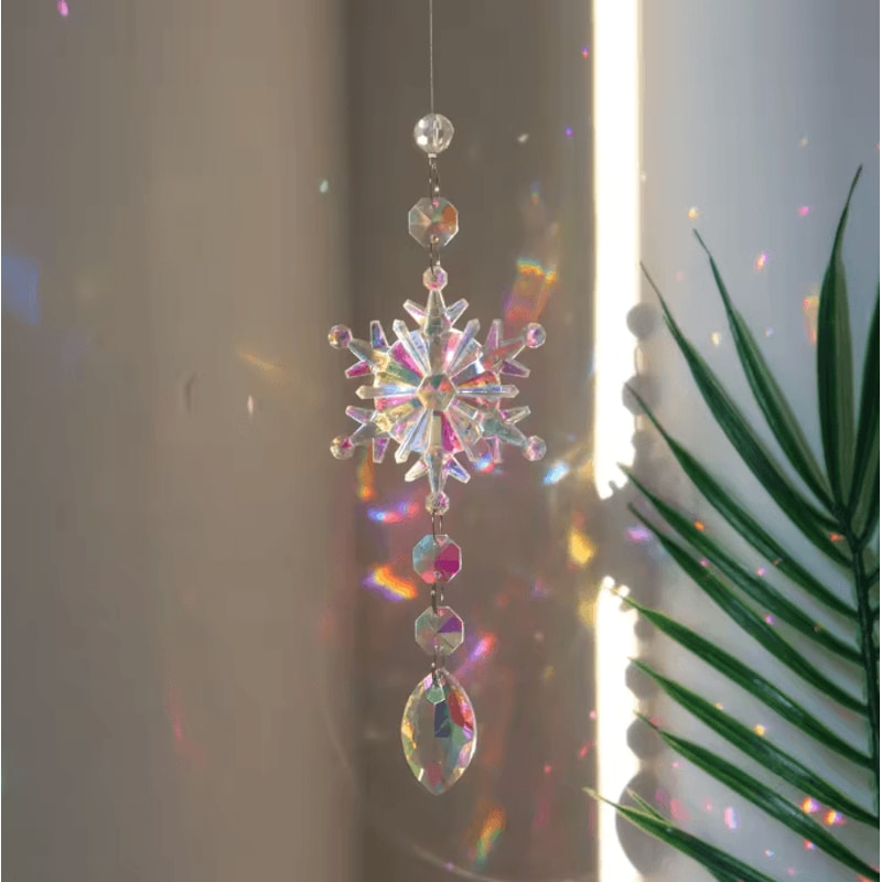 Crystal Suncatcher Wind Chime Rainbow Maker Hanging Decor For Window Garden 8