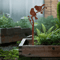 Rusty Metal Bird Garden Stake NatureInspired Outdoor Yard Art For Lawn Garden Decor 0