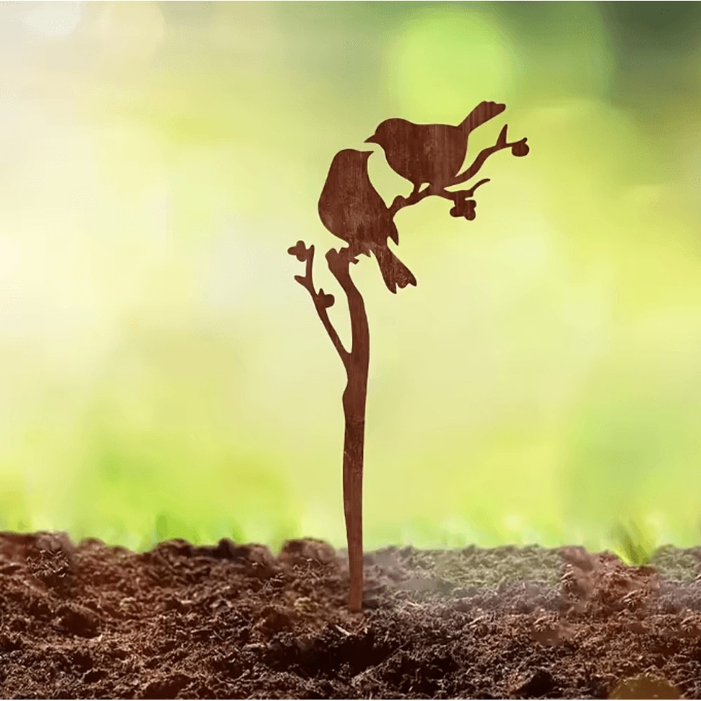 Rusty Metal Bird Garden Stake NatureInspired Outdoor Yard Art For Lawn Garden Decor 3