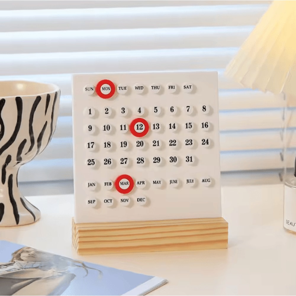 Modern Minimalist Perpetual Desk Calendar Creative Plastic Desktop Decor For Home Office 2