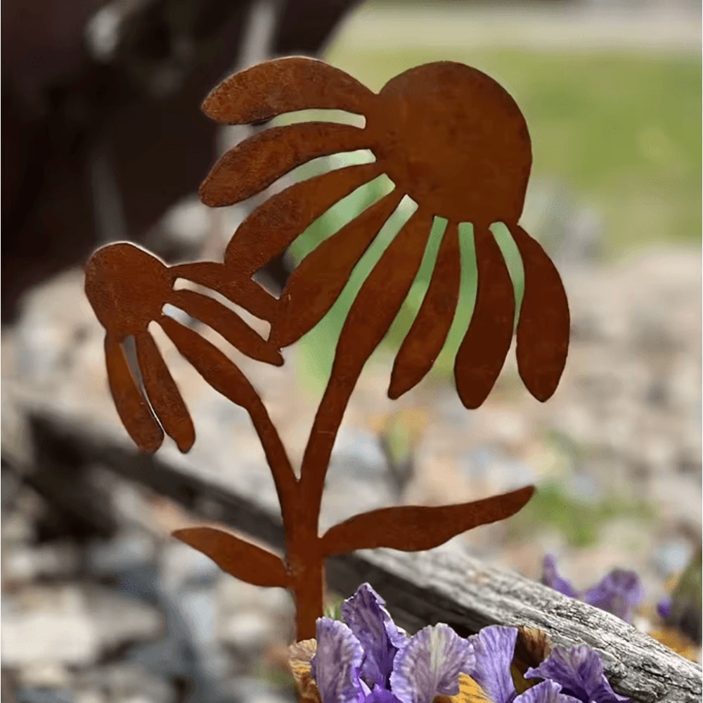 Rustic Metal Rabbit Garden Stake Adorable Bunny Silhouette Outdoor Yard Art For Farmhouse Decor 3