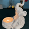 Lucky Elephant Tealight Candle Holder Animal Sculpture Decor With Raised Trunk For Home Gifting 5