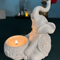 Lucky Elephant Tealight Candle Holder Animal Sculpture Decor With Raised Trunk For Home Gifting 5