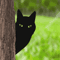 Black Metal Peeping Cat Garden Stake Whimsical Silhouette Yard Decor 1