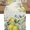 Green Eucalyptus Lemon Linen Table Runner Botanical Dining Seasonal Decor 0
