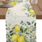 Green Eucalyptus Lemon Linen Table Runner Botanical Dining Seasonal Decor 0