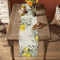 Green Eucalyptus Lemon Linen Table Runner Botanical Dining Seasonal Decor 3