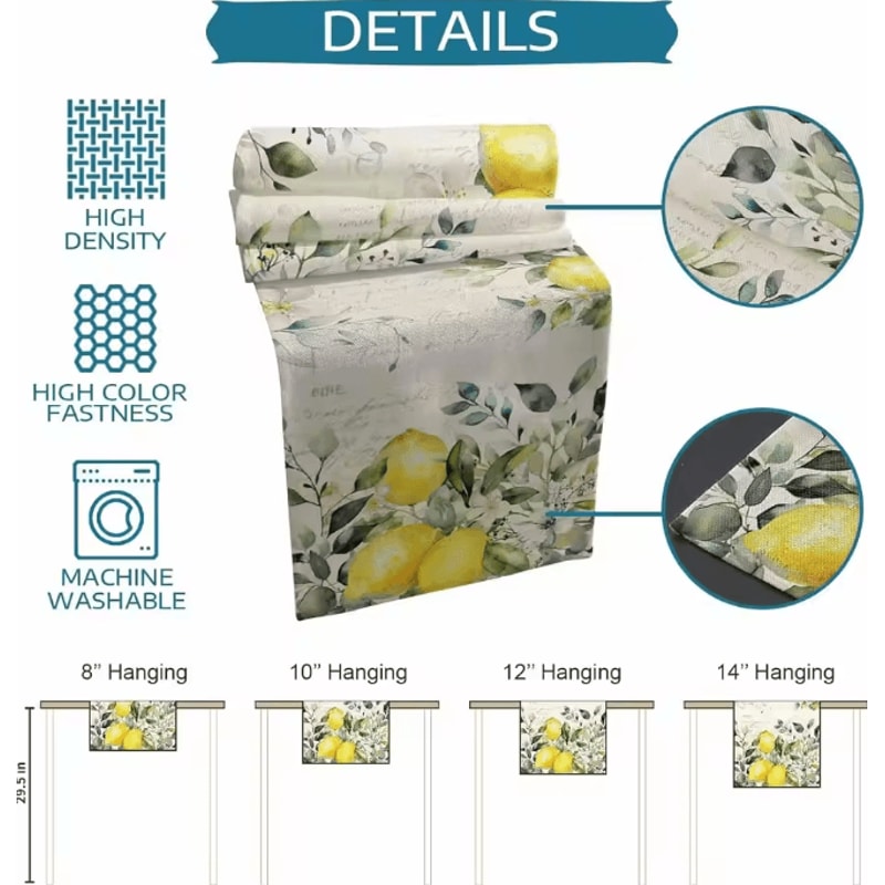 Green Eucalyptus Lemon Linen Table Runner Botanical Dining Seasonal Decor 5