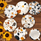 6Piece Wooden Coaster Set Stone Pattern Insulated Drink Mats 1