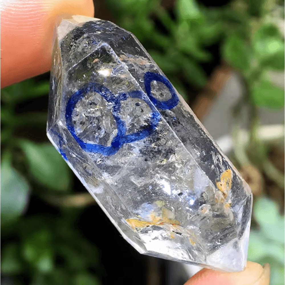 Herkimer Diamond Energy Guardian Black Crystal Raw Mineral Reiki Decor Stone 2