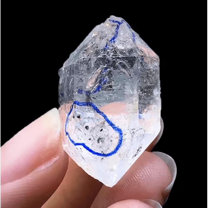 Herkimer Diamond Energy Guardian Black Crystal Raw Mineral Reiki Decor Stone 4