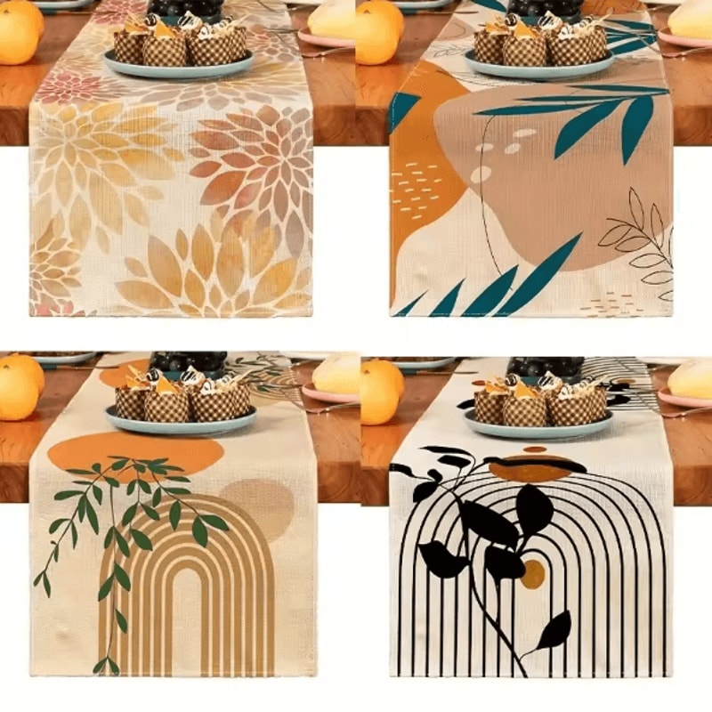 Boho Table RunnerBoho Plant Linen Table Runner 13 By 72 Inch Farmhouse Dining Decor 0