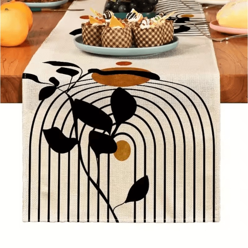 Boho Table RunnerBoho Plant Linen Table Runner 13 By 72 Inch Farmhouse Dining Decor 2