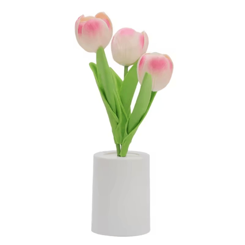 Rechargeable Tulip LED Table Lamp 3 Color Dimmable Romantic Flower Night Light 3