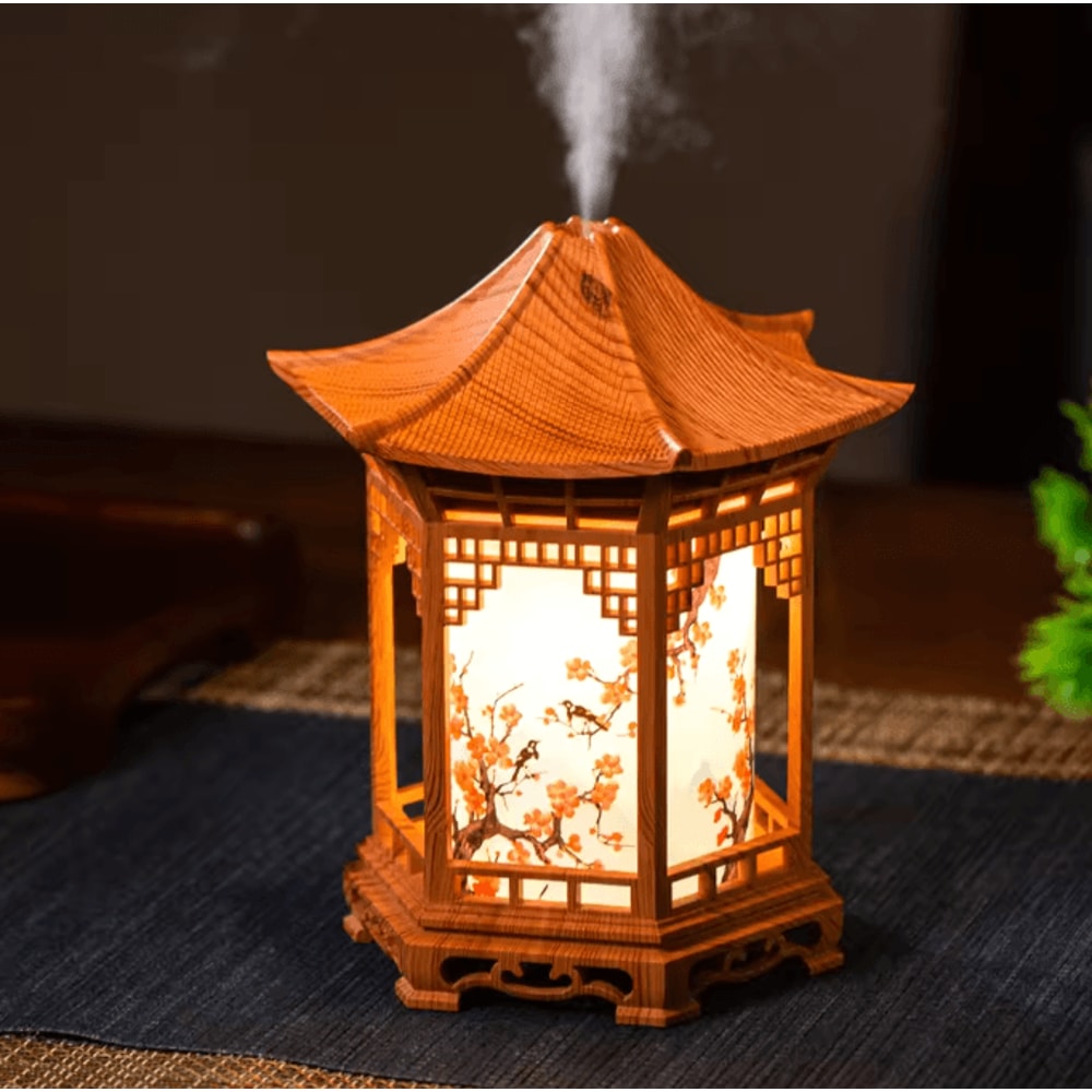 Chinese Pavilion Humidifier Night Light Ultrasonic Mist Decorative Air Diffuser 1